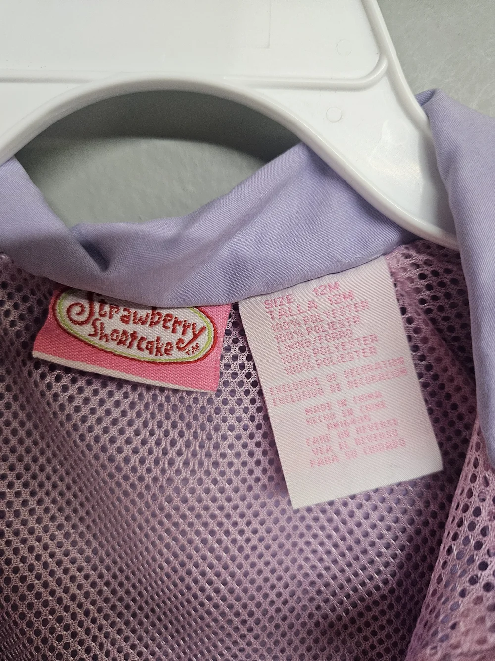 Strawberry Shortcake Girls 12 Month Purple  Zip-Front Jacket